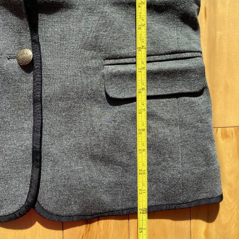 J. Crew Factory Tipped Knit Stretch Two‎ Button Gray Blazer Jacket